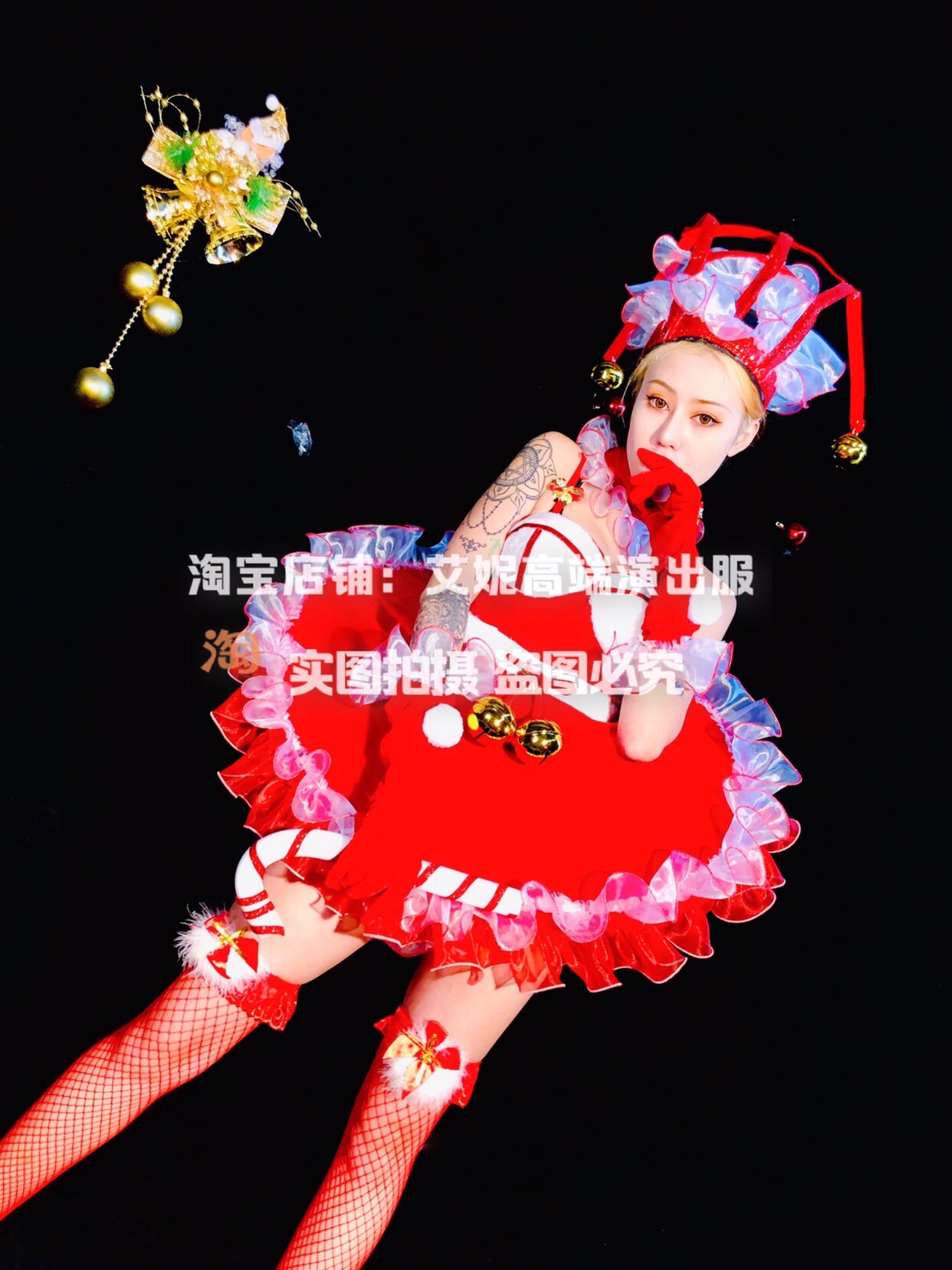 TT High-end Nightclub Bar Singer Djds Dance Team Gogo Christmas Foreign Dress Brace Dress Rehearsal