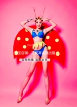 TT high-end nightclub bar singer djds dance team gogo six one red floating insect bikini wings suit