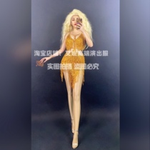TT high-end nightclub bar singer djds dance team gogo golden sexy fringed dress costumes