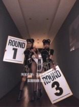 TT high-end nightclub bar singer djds dance team gogo high fork one-piece patent leather cos Chunli costumes