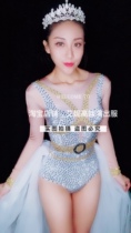 TT high-end nightclub bar singer djds dance team gogo full diamond one-piece shorts trailing long skirt performance costume