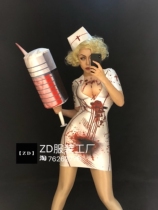 Halloween zombie female nurse fake meat dress headdress nightclub bar sexy costume