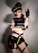 TT high-end nightclub bar singer djds dance team gogo national day black military uniform split suit costume