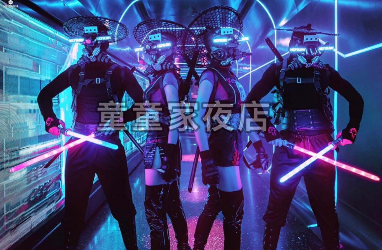 TT Nightclub Ninja to endure future tech warrior gogo luminous letters to serve bar performance