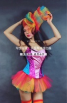 TT high-end nightclub bar singer djds dance team gogo six one colorful candy tutu suit costumes