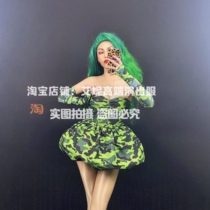 TT high-end nightclub bar singer djds dance team gogo August 1 Army Day camouflage bubble tube top skirt suit
