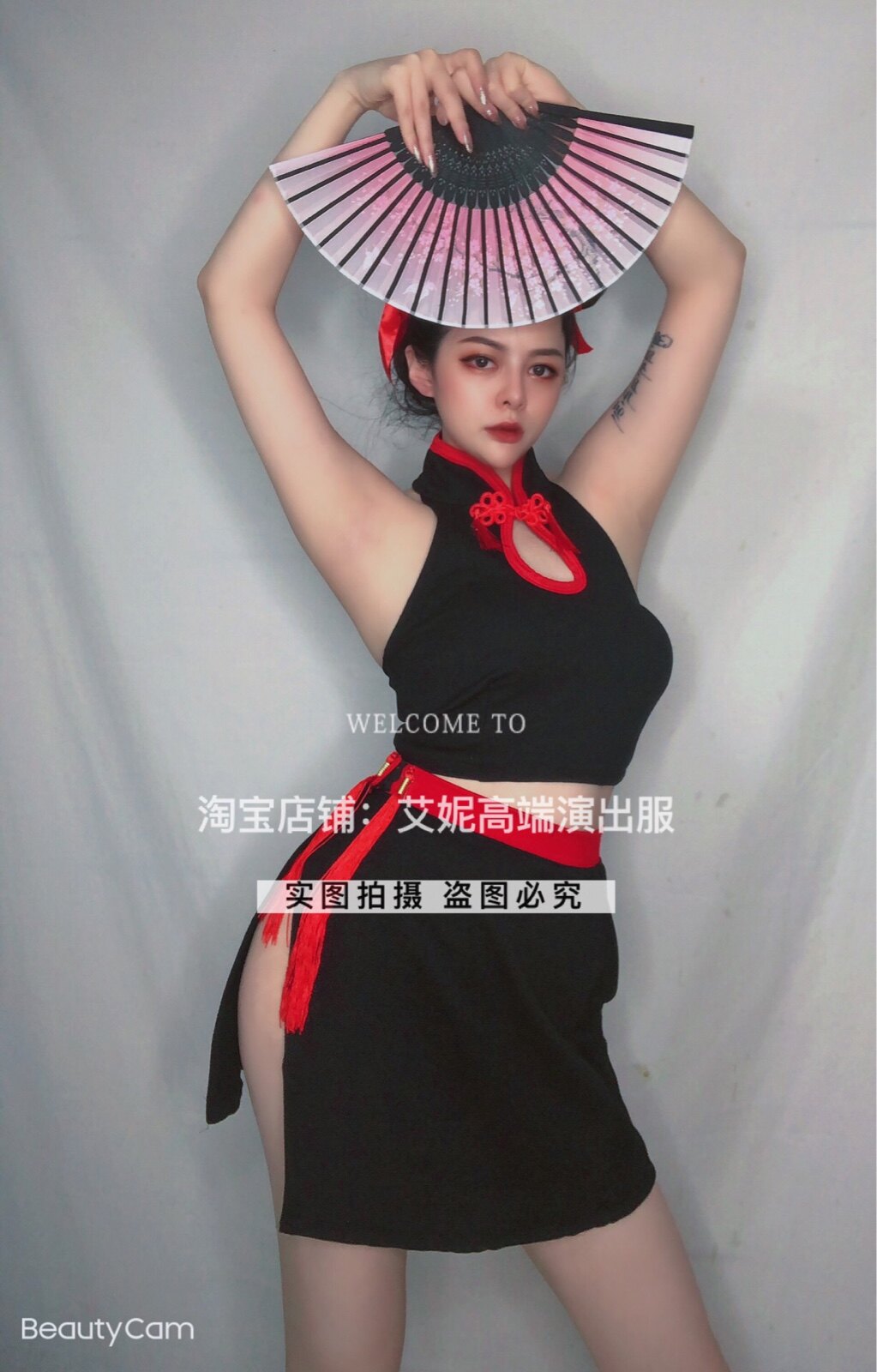 TT high-end nightclub bar singer djds dance team gogo Chinese style retro two-piece cheongsam skirt costume