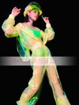 TT high-end costumes nightclub bar GOGO grain yellow frock dance costumes