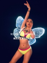 TT high-end nightclub bar singer djds dance team gogo fluorescent bikini luminous wings suit costumes