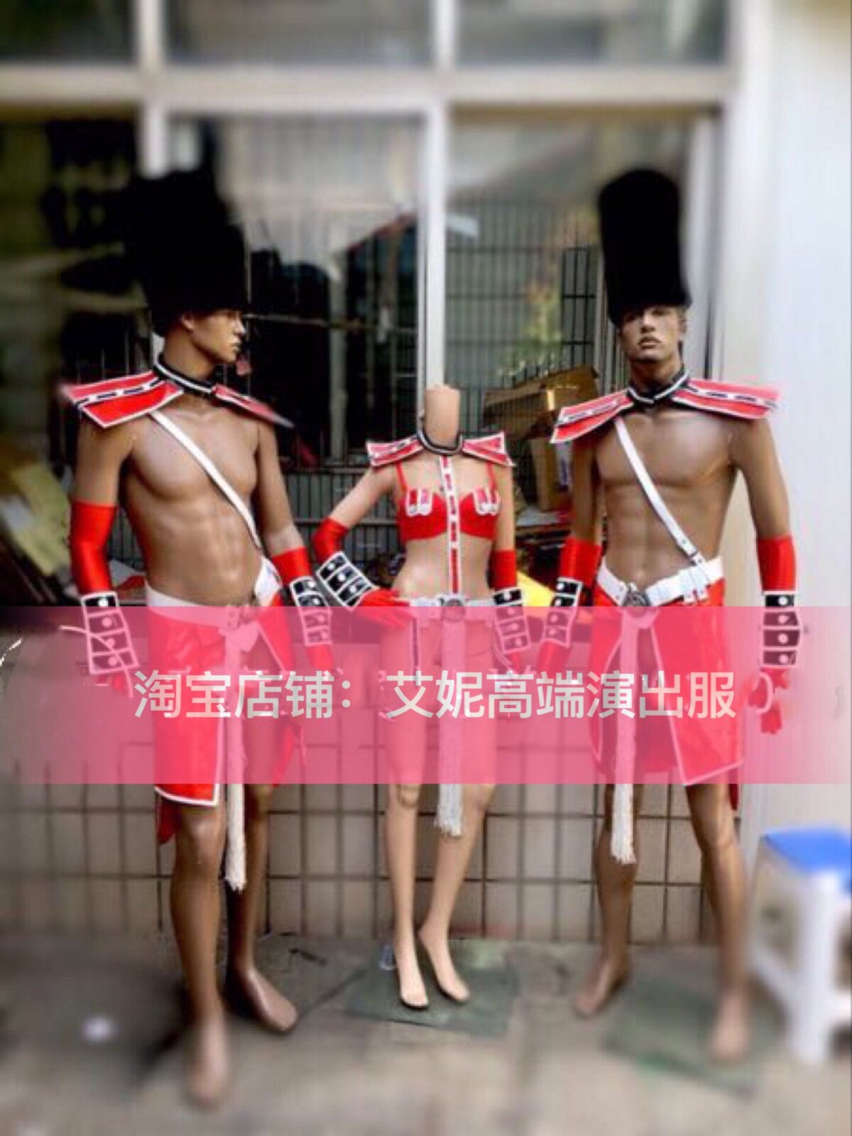 TT army PU leather handsome high hat gogo German ds royal dance team army top 100 DJ costumes