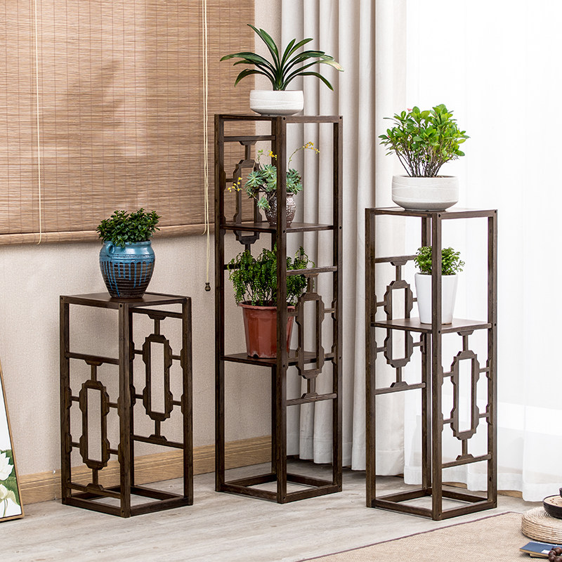 Flower shelf Living room shelf Chinese style flower shelf balcony minimalist modern flower Several gold Gnanzhu hoist Lankland floor flower table