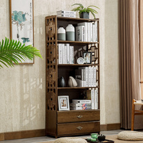 Zhu Yahui Bookshelf Nanzhu Living Room Shelf Storage Simple Chinese Drawer Bookcase Solid Wood Floor Combination Bookshelf