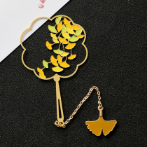 (Ginkgo)Classical Chinese style metal fan bookmark Creative small fresh student female ancient style cultural and creative gift