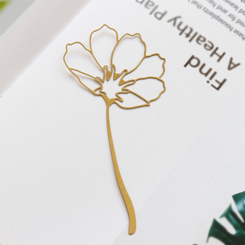 The Palace Museum Wen Geng mulberry flower lettering custom Chinese wind brass metal bookmark creative little frescoed student with gift-Taobao