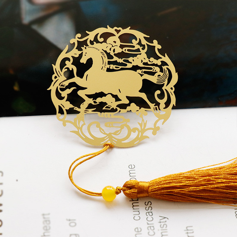 (Horse Step Feiyan) Classical Chinese Wind Metal Bookmark Creative Brass students use business to send old foreign gifts-Taobao