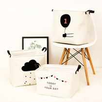 Childrens toy storage basket clothes finishing box linen art sundries cartoon storage bucket square dirty clothes basket storage box