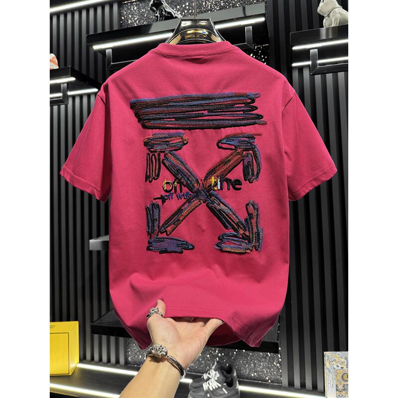 French Paris Brand~Summer American-Style Trendy Embroidered Short-Sleeve T-Shirt, Fashionable Loose Round-Neck Men's Top