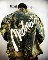 MEDRIA 2020 Jungle Green Denim Jacket Embroidered LOGO Replica OVERSIZE Version OG Retro Style