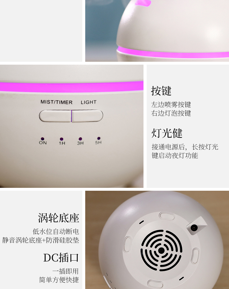 các loại máy phun sương Cầu vồng buổi sáng mini hương liệu xịt ẩm độ ẩm nhà phòng ngủ văn phòng đầy màu sắc tinh dầu đèn bàn máy tính để bàn - Máy giữ ẩm máy bù ẩm xiaomi