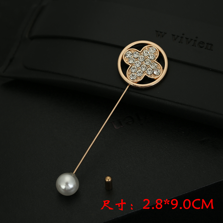 Ngọc trai đa dạng từ cổ áo len áo len pin cổ áo pha lê trâm cài nữ trâm cài áo choàng Hàn Quốc huy hiệu cài áo sơ mi