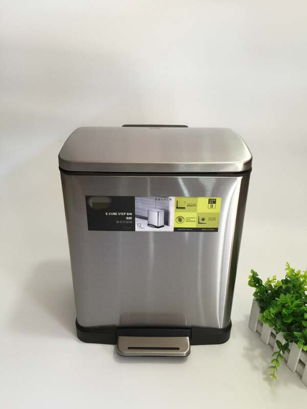 Yiku Ek9268 Model 12-50L Silent Anti-Fingerprint Pedal Household Kitchen Stainless Steel Large Capacity O Trash Can