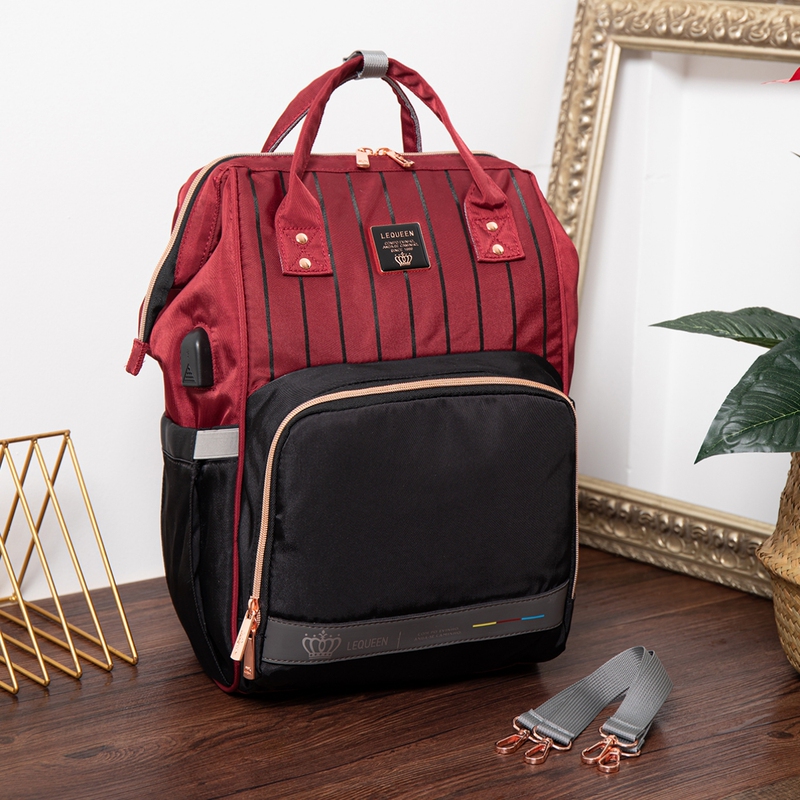 New Large-Capacity Mommy Bag, Multi-Functional Mommy Bag, Fashionable Mother and Baby Bag for Going Out, Waterproof Baby Backpack Diaper Bag