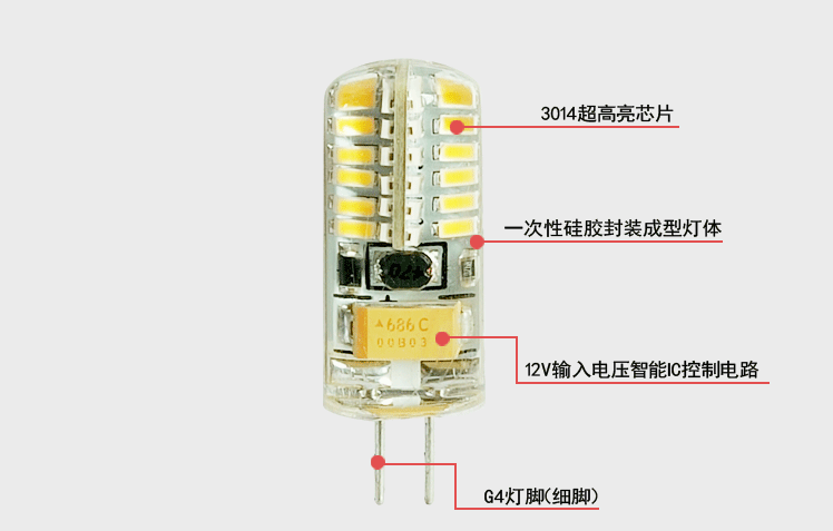 G4G9高亮led灯珠 12V插泡水晶灯家用灯泡光源 卤素灯泡3W插脚220V-阿里巴巴