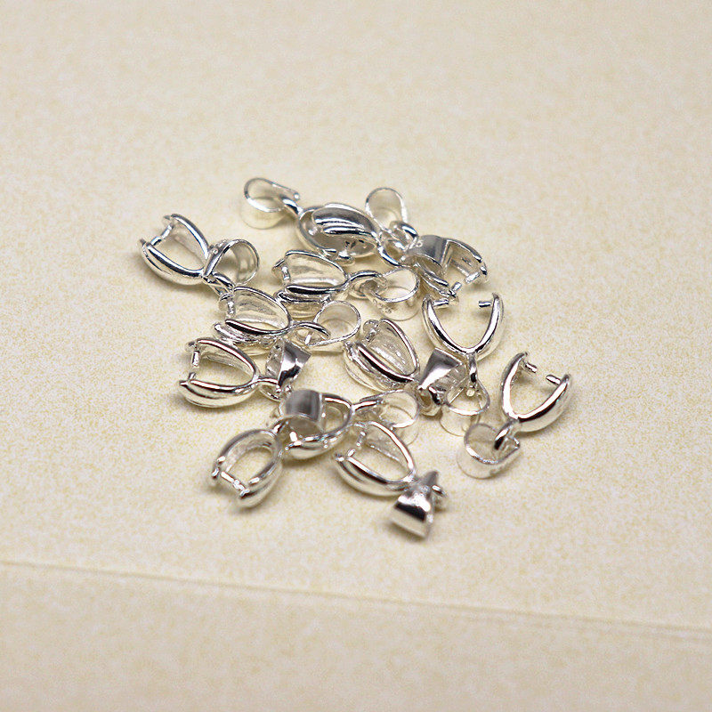 925 pure silver melon seed buckle silver decorated pendant buckle crystal grip small number midsize DIY accessories Suginite large number clamping buckle
