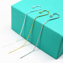 925 Sterling silver anti-loss U ear line DIY homemade silver accessories hypoallergenic ear hook earrings plain silver plated gold opening