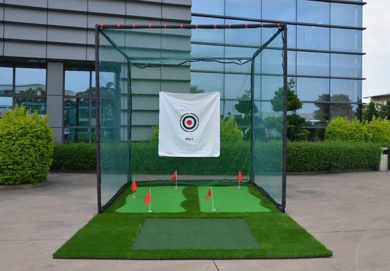 POLO golf practice net professional batting cage swing practice device with putting green set