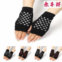 Sailor dance rivet gloves finger gloves wool gloves spring and autumn black half finger gloves men and women Performance gloves