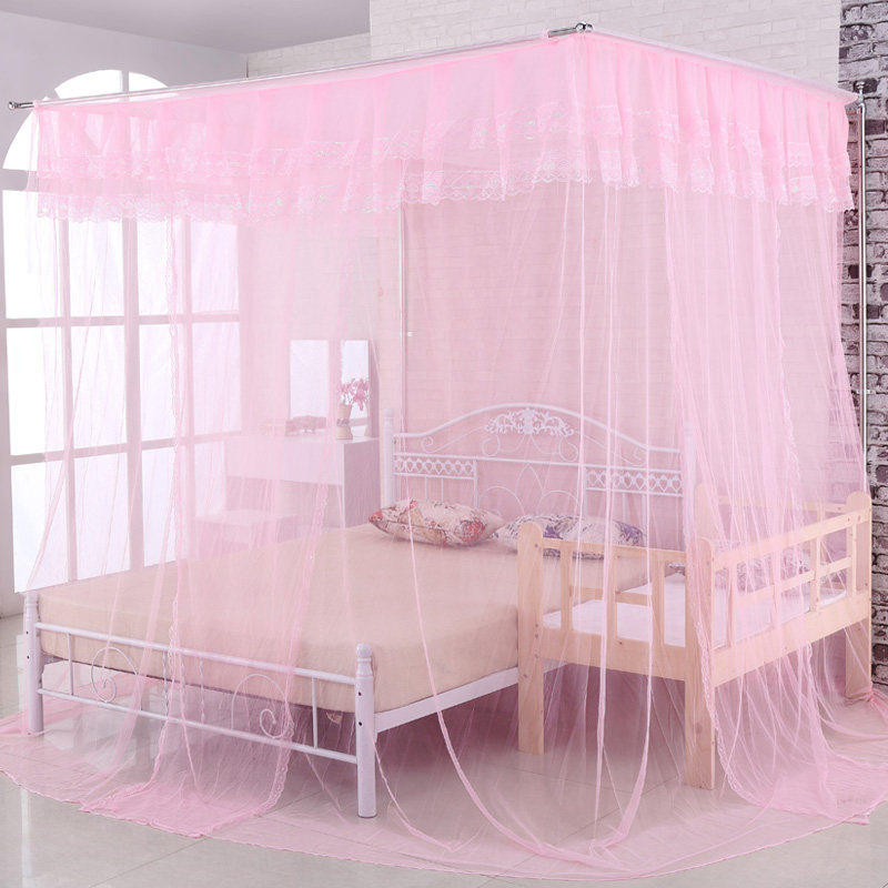 Mosquito net custom-made bed, large bed, two beds, stainless steel thickened telescopic presser foot, custom-made double extra-large bed