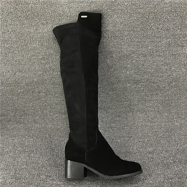 Autumn and winter new special leather broken code factory elastic cloth plus velvet cotton boots are thin zipper warm boots women