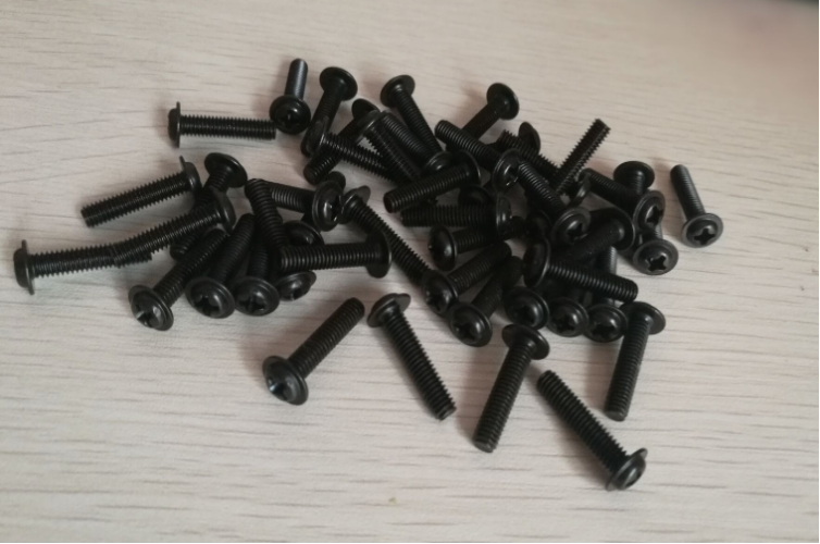 Nickel-plated black screw round head cross with gasket mesomachine tooth screw column PWM3 5X6-16X8