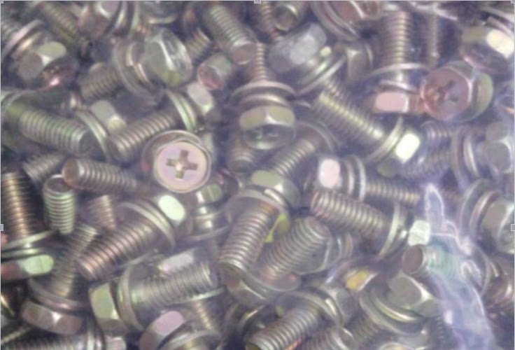 Cross three combinations with flat play cushion screw recessed head Outer hexagonal colour zinc M5X8 10 12 12 20 25 30 30