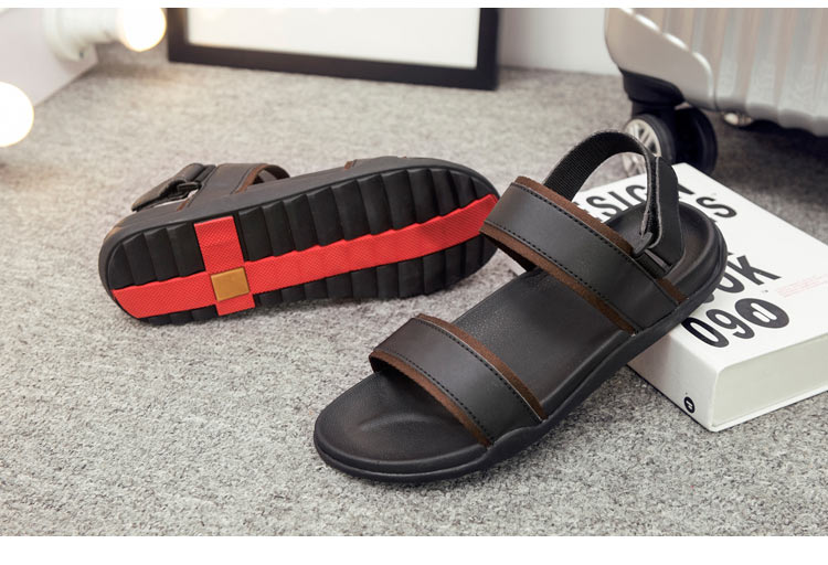 Mùa hè 2018 dép da mới Giày sandal nam đế bệt nam Giày đế xuồng Hàn Quốc xu hướng giày Việt Nam giày vải nam
