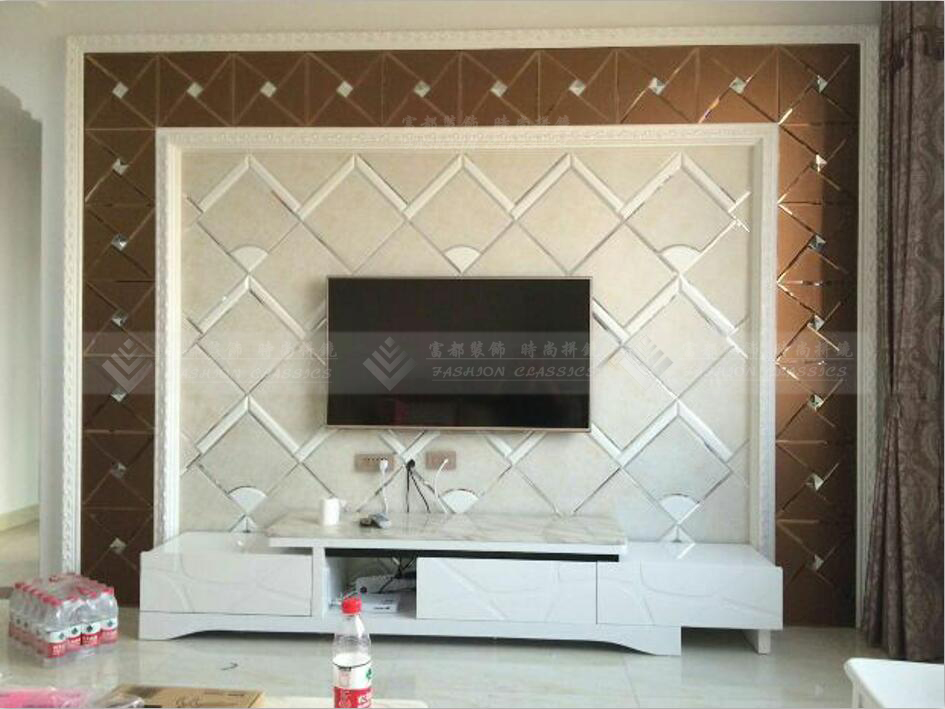 Overall custom art glass mirror craftsmanship dining room mirror decoration background living room TV background wall tea mirror
