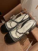 OMG looks great for thousands of birds GMary Jane shoes pearl girl high heel shoes female Baotou coarse heel sandal women