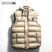 Mùa đông 2018 mới dày ấm xuống áo vest cotton nam tự trồng mũ trùm đầu trẻ lớn áo bông cotton