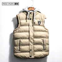 Mùa đông 2018 mới dày ấm xuống áo vest cotton nam tự trồng mũ trùm đầu trẻ lớn áo bông cotton áo lông cừu
