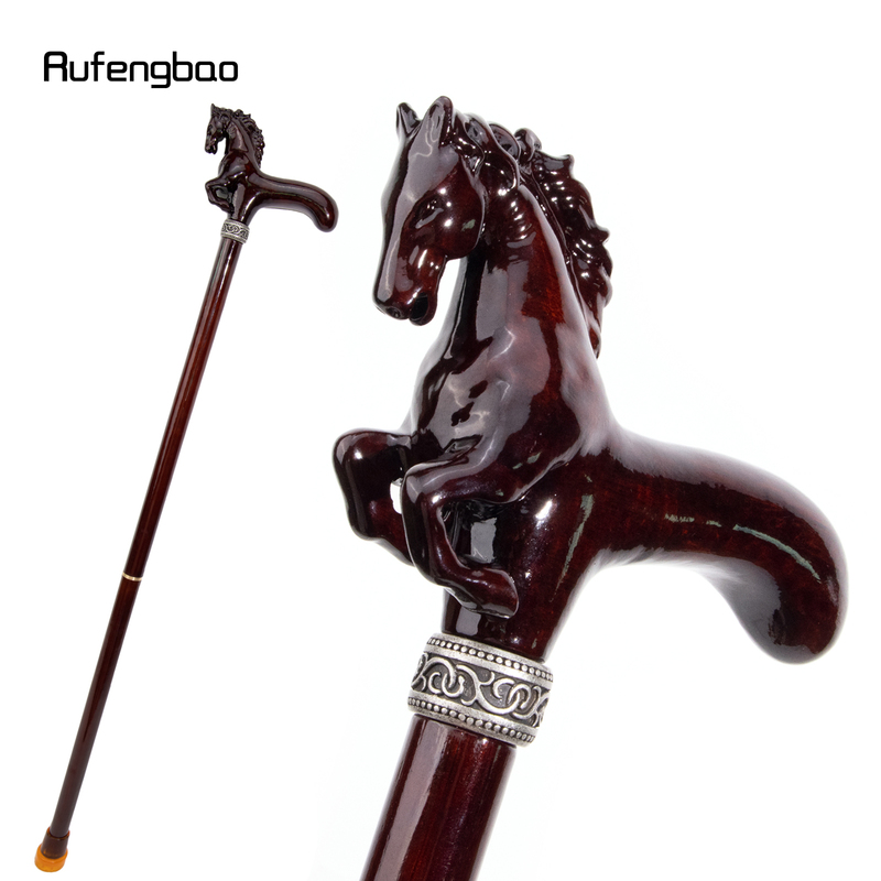 Wooden Red Horse Cane Scepter Domineering Style Pure Wood Creative Gentleman Fashion Cool Crutch Wooden Red Horse Cane Scepter Domineering Style Pure Wood Creative Gentleman Fashion Cool Crutch