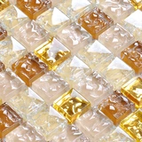 Художественная стеклянная хрустальная мозаика Золотая фольга Телевизионная головоломка Фоны настенная плитка туалетная плитка гостиная