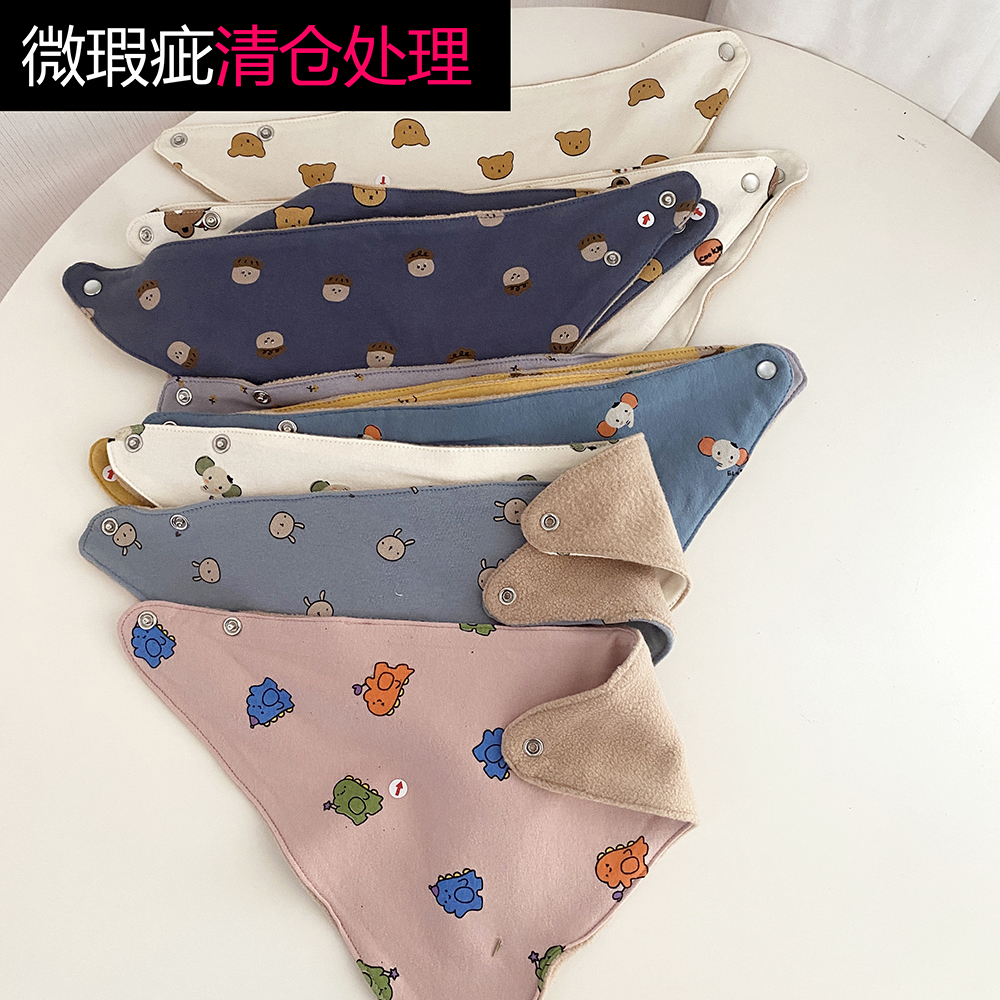 South Korean autumn and winter plus suede thickened children baby cartoon baby triangular towel warm surrounding mouth surrounding neck micro-flawless special price-Taobao