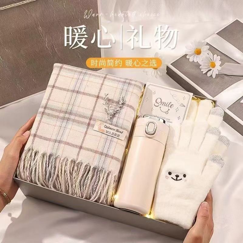 Зимний шарф для друга, рождественская подарочная коробка, подарок на день рождения, изысканный стиль