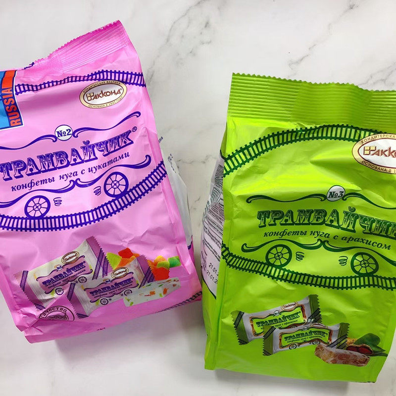 Russian imports Aconte old-fashioned peanut fruit Dried Candy Delight with Candy Snacks Casual Food 500g Bag