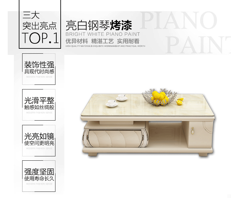 TV tủ bàn cà phê kết hợp gói sơn tối giản hiện đại căn hộ nhỏ phòng khách quầy kính bằng đá cẩm thạch có thể thu - Buồng tủ nhựa 3 cánh