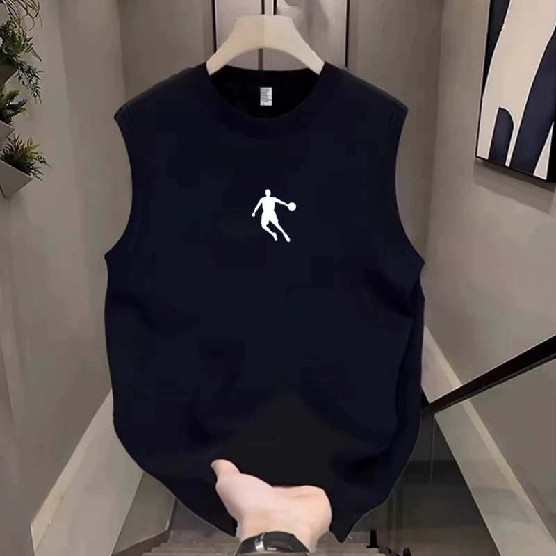 Clearance Sale of Foreign Trade Cut-Label Pure Cotton Sleeveless T-Shirts for Men and Women, Sports Fitness Loose-Fitting Shirts, Plus-Size Couple's Tank Tops