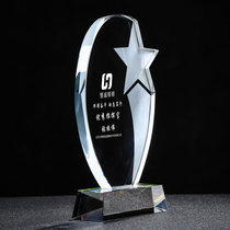 Medal Crystal trophy custom production Custom authorization card Creative award annual meeting Company embroidery semi-permanent