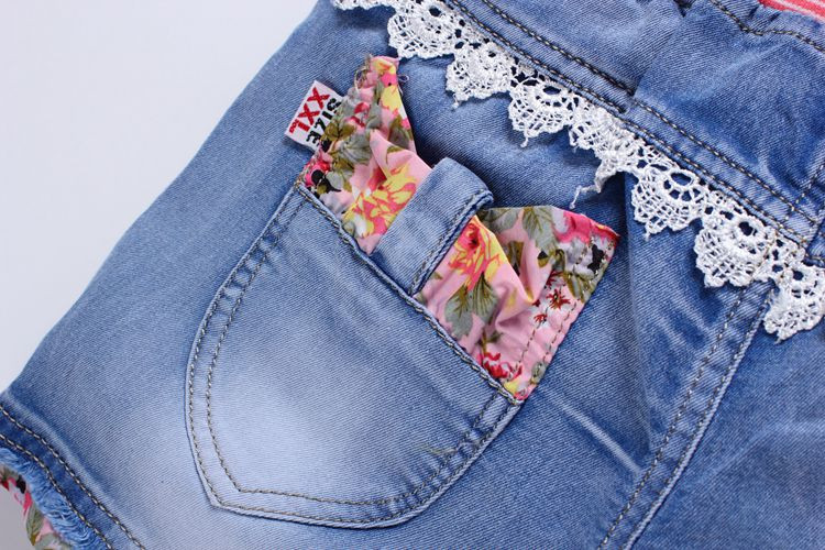 Cô gái quần short mùa hè trẻ em quần short denim bé nóng quần cậu bé lớn chàng trai quần short denim ra mặc thủy triều mỏng