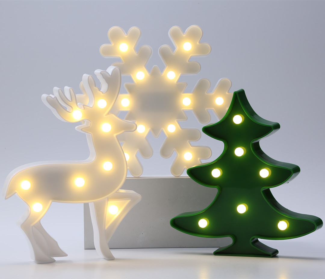 Christmas decorative lights string shape small night lights Christmas tree snowflakes elk luminescent lamps decoration pendant sucker lights